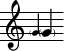 
\include "lilypond-book-preamble.ly"
\paper {
  indent = 0\mm
  line-width = 160\mm
  % offset the left padding, also add 1mm as lilypond creates cropped
  % images with a little space on the right
  line-width = #(- line-width (* mm  3.000000) (* mm 1))
  line-width = 160\mm - 2.0 * 10.16\mm
  % offset the left padding, also add 1mm as lilypond creates cropped
  % images with a little space on the right
  line-width = #(- line-width (* mm  3.000000) (* mm 1))
}
\include "arabic.ly"
\relative sol' { \grace \parenthesize
sol\parenthesize sol
}

\layout {
  \context {
    \Staff
    \remove "Time_signature_engraver"
  }
}
