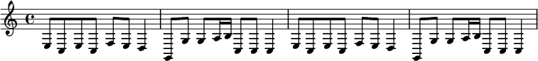 {e8 c e c f e d4 g,8 g g a16 b c8 c c4 e8 c e c f e d4 g,8 g g a16 b c8 c c4 }
